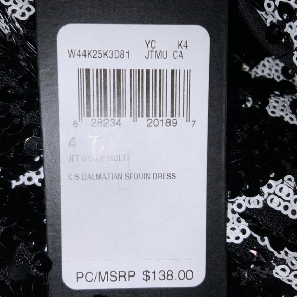 Dalmatian Black/White Sequin Dress, Size 4 - Picture 8 of 8